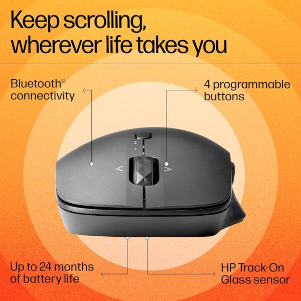HP Bluetooth Travel Mouse, Black 3L1F0AA - Image 2