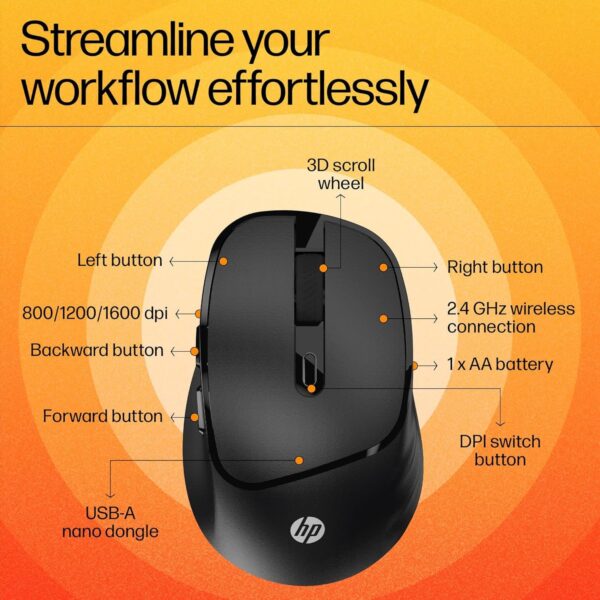HP M120 Wireless Mouse 7J4G4AA - Image 2