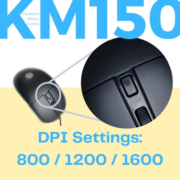 HP KM150 Wired Keyboard and Mouse Combo Full-Size Keyboard 7J4H2AA - Image 2